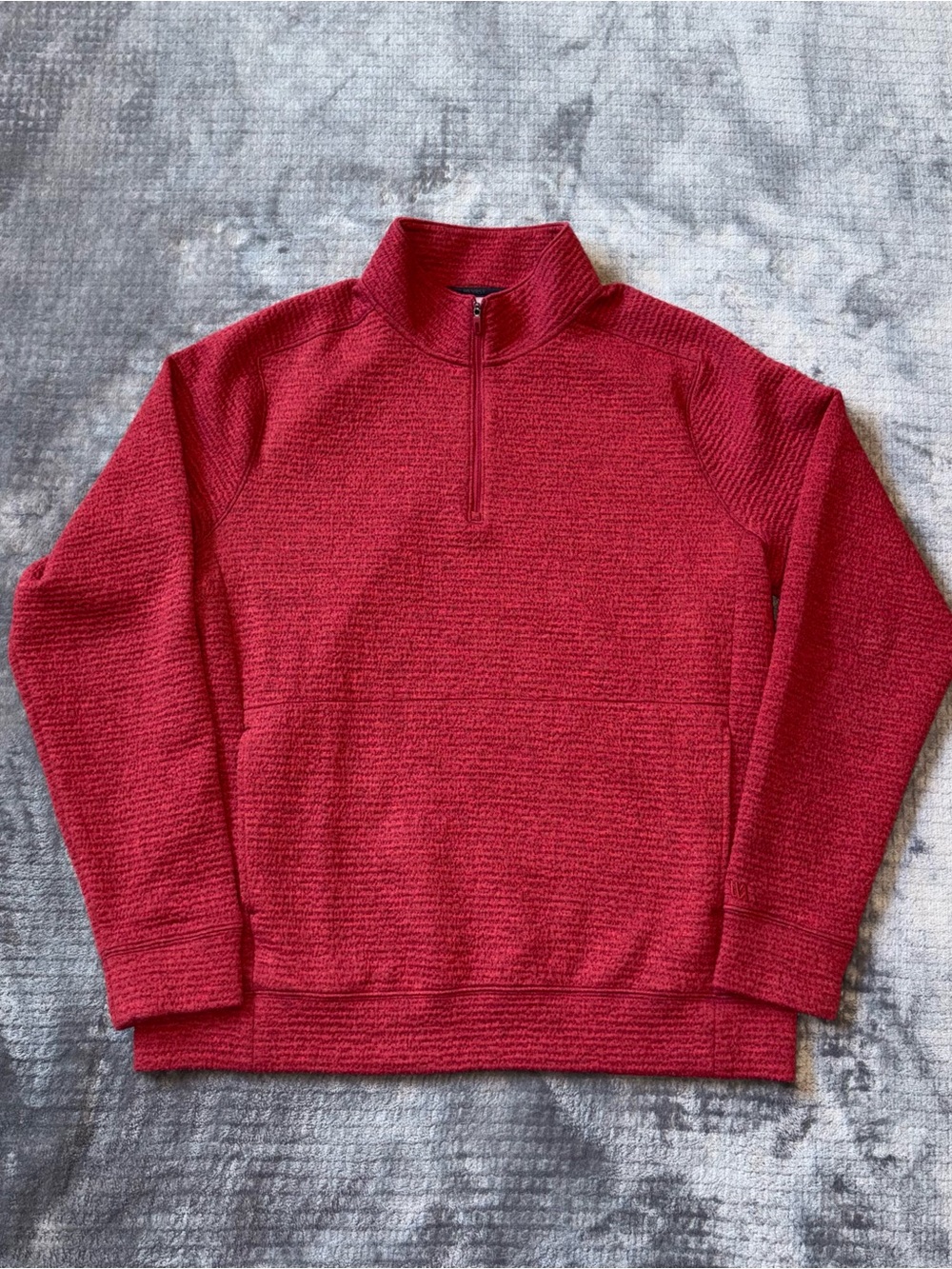 VRST Recharge Lunar Men's L Textured Red Quarter Zip Pullover Cranberry Crush